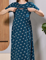 Hosiery Breastfeeding Zipless Flip Feeding Maxi - Mangai Nighties 