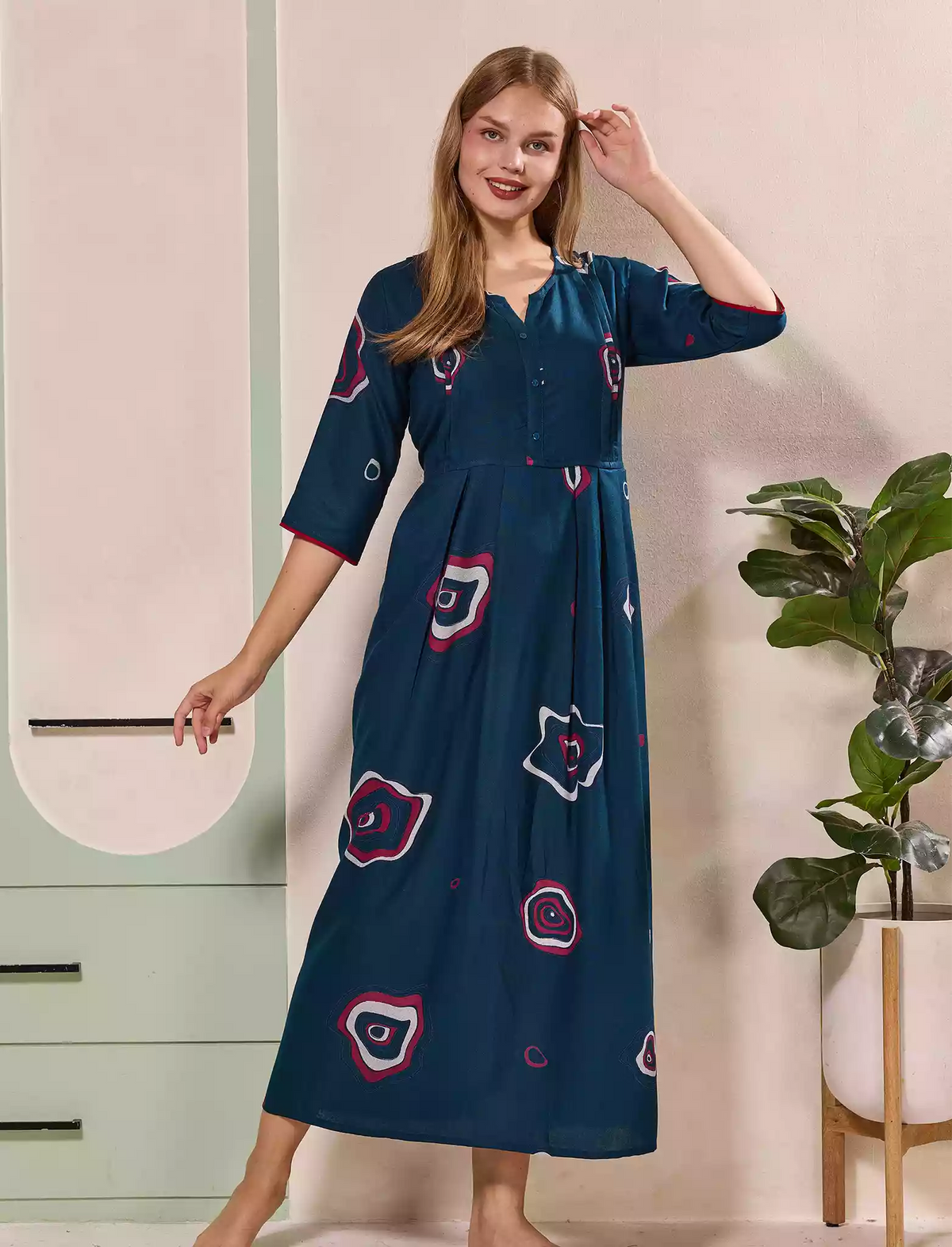 Blue Alpine Kurti Style – Mangai nighties