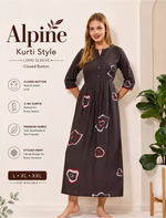 Coffee Brown Alpine Kurti without Zipper - Mangai Nighties