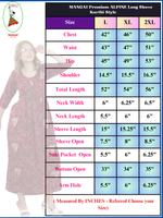 Floral Print Kurti Style Long Sleeve with Pocket – Mangai Nighties