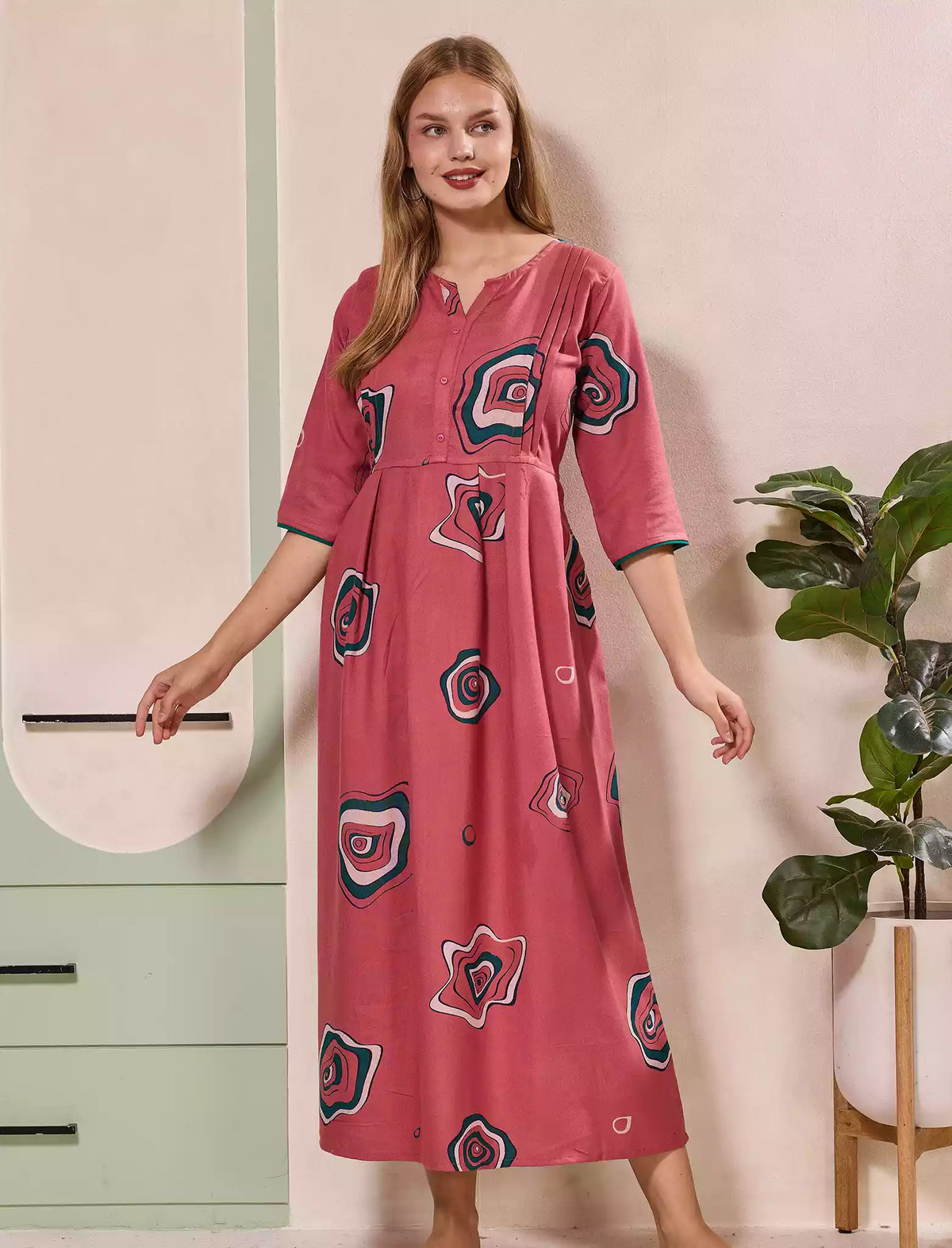 Peach Alpine Kurti Style – Mangai nighties