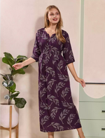 Purple Alpine Kurti Style Nighty - Mangai Nighties