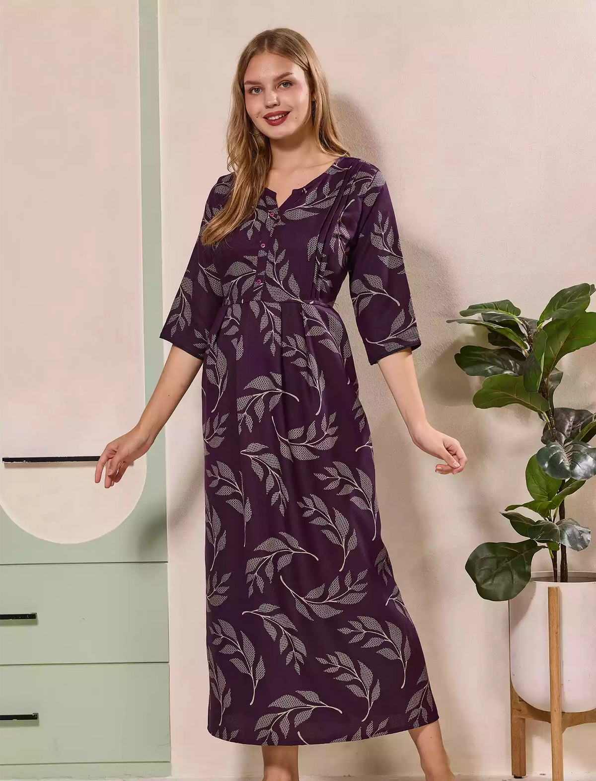 Purple Alpine Kurti Style Dress- Mangai Nighties