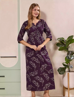 Purple Alpine Kurti with 3/4 long Sleeves - Mangai Nighties