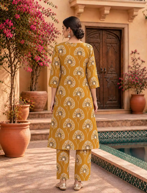 Rayon Floral Co-ord Set for Women | Long Sleeve Top & Bottom Sets- Mangai Nighties
