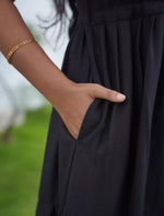 Tencel Plain Embroidery Full Frock with Front Gathering - Mangai Nighties