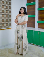 Rayon Floral Print Rayon Puff Sleeve Gathering Frock | Mangai Nighties