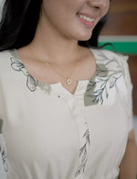 Rayon Floral Print Rayon Puff Sleeve Gathering Frock | Mangai Nighties