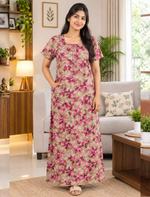 MANGAI Premium Cotton 60Inch Nighties - Fancy Neck - Mangai Nighties