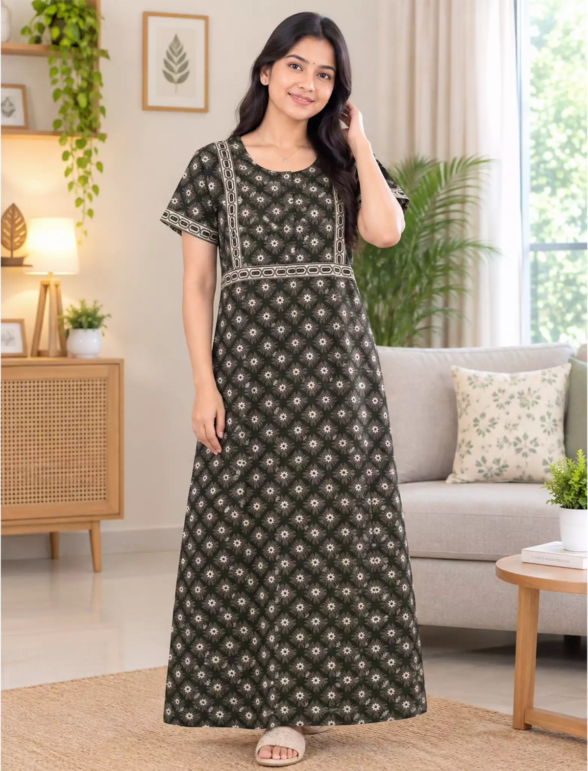 Cotton FROCK Model Casual Wear Nighties | Stylish Pleated Frock Style | Multipurpose Nighties | Pregnancy Wear | Pleated Model | Stylish Nighties for Stylish Women (PWC)