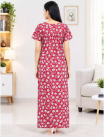 Soft Cotton Floral Printed Zipless Nighty with Pocket Mangai Nighties