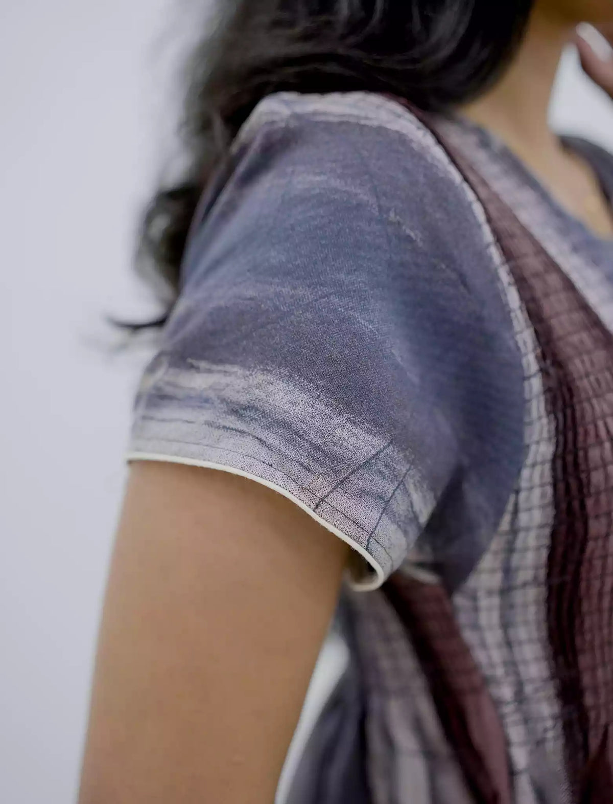 Alpine Stripe Printed Smocking Nighty with Pleats - Mangai Nighties