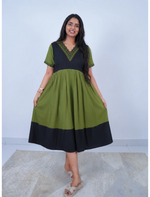 Rayon Plain Embroidered V-Neck Rayon Maxi with Pocket - Mangai Nighties