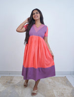 Plain Embroidered V-Neck Rayon Maxi Nighty With Back Tie - Mangai Nighties