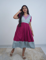 Rayon Mix & Match Embroidery Maxi | V-Neck | Mangai Nighties