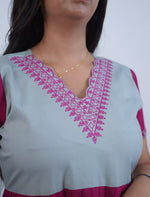 Rayon Mix & Match Embroidery Maxi | V-Neck | Mangai Nighties