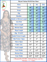 Rayon Vatican Maxi with Flutter Sleeve Back Tie Pocket Mangai Nighties