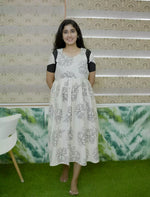 Floral Print Festive Wear Rayon Vatican Maxi Frock with Side Pocket- Mangai Nighties