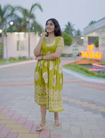 Geometric Batik Print Rayon Vatican Frock with Back Tie Rope - Mangai Nighties