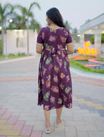 Festive Wear Paisley Print Rayon Vatican Flared Maxi Frock - Mangai Nighties
