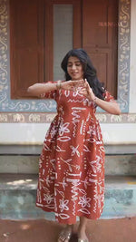 New Mangai Cotton Feeding MAXI Soft & Smooth Cotton | Invisible Vertical Feeding Zipper | Side Pockets | Back Adjustable Tie Rope |Casual & Maternity Wear (JFM)