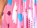 Mustard Rayon Floral Print Gathering Frock with Front Tie - Mangai Nighties