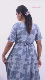Mangai 3 Layer Frock Model Nighties Soft and Smooth Premium Quality Rayon Material , Fancy Frilled Sleeve, Side Pocket , Back tie Rope , Stylish Collection's for Trendy Women's (MRK)