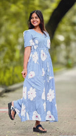 Stylish Arrivals Rayon Gathering Frock Model Night Gown's | Front Adjustable Gathering Style Rope Rope | Puff Sleeve | Trending Collection's for Stylish Women's (FKG)