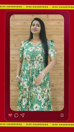 Stylish Arrivals Rayon Gathering Frock Model Night Gown's | Front Adjustable Gathering Style Rope Rope | Puff Sleeve | Trending Collection's for Stylish Women's (GFK)