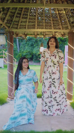 Mangai 3 Layer Flared Frock Model Nighties Soft and Smooth Premium Quality Rayon Material , Fancy Frilled Sleeve, Side Pocket , Back tie Rope , Stylish Collection's for Trendy Women's (MRK)