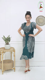 MANGAI Premium Rayon MAXI Frock Smocking Night Gown | Stretchable & Comfort Fit | Fancy Pleated Style with Side Pocket | Round Neck Nightwear for Stylish Women (SRM)
