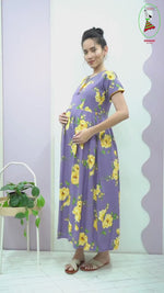 ✨ MANGAI Premium Rayon Maternity Frock for Pregnancy Women ✨ Invisible Feeding Zipper | Stylish Fancy Neck | Side Pocket | Comfortable Pregnancy & Casual Wear (RMF)