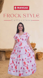 Rayon Paisley print 3 Layer Frock with Back Tie & Layer Sleeve | Mangai Nighties